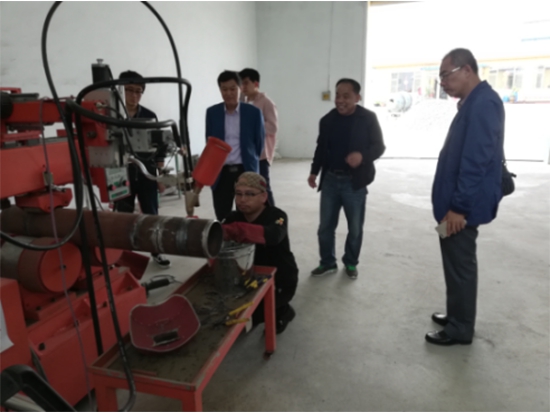 吉林市特种设备检验中心领导莅临我公司指导工作并进行焊工考试